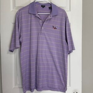 Purple Striped golf Polo Shirt